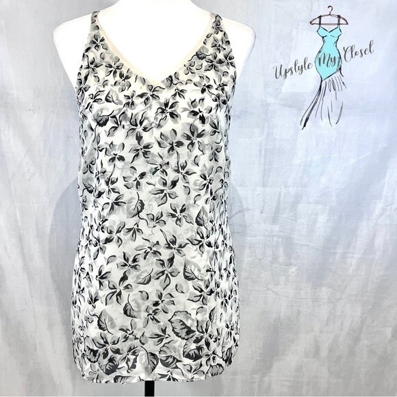 CAbi Terrace black white and gray split back cami top size small - Picture 2 of 6